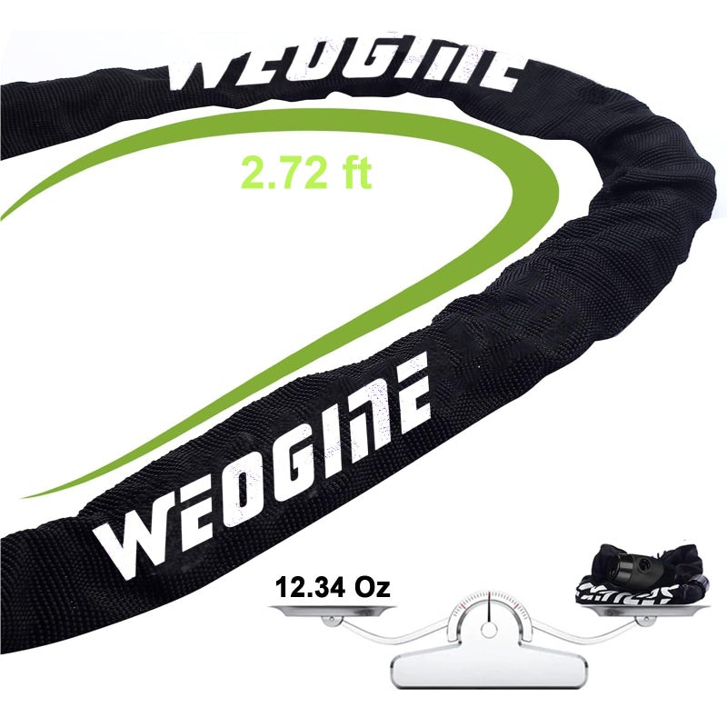 Weogine Bike Chain Lock, Heavy Duty Anti-Theft Bicycle Chain Lock, 2.72 Ft Security Bike Locks with 3 Keys, Waterproof Lock Chain for Bike, Bicycle, Scooter, Motorcycle, Door, Gate, Fence - Image 5